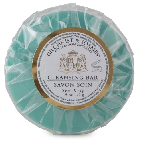English Spa Round Sea Kelp Soap, Clear Pleat Wrap, 1.5oz/42g